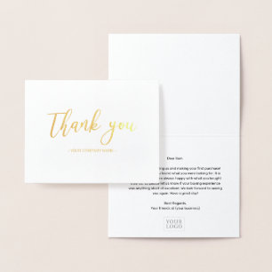 Einfache Elegante Business Vielen Dank Gold Foil C Folienkarte