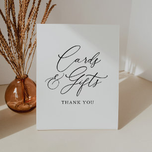 Einfache elegante Calligrafy Cards und Geschenke Sockelschild