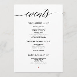 Einfache Elegante Calligraphie Hochzeitkarte Programm