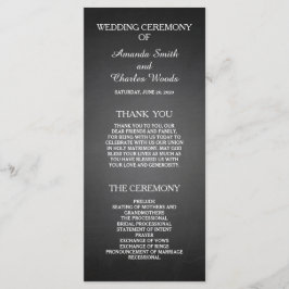 Einfache elegante Chalkboard-Hochzeitsprogramme Programm