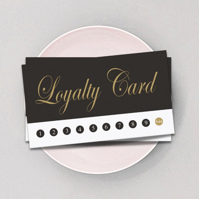 Einfache Elegante Chic Dark Gray Gold Loyalty Card Treuekarte (Von Creator hochgeladen)