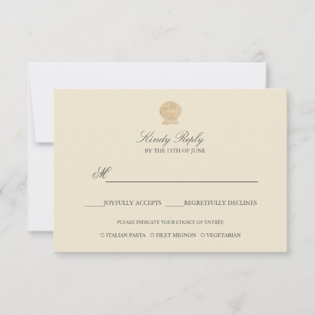 Einfache Elegante Chic Gold Foil RSVP Karte (Vorderseite)