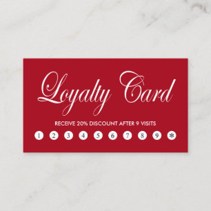 Einfache Elegante Chic Red White Loyalty Card Treuekarte