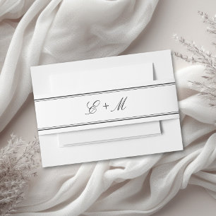 Einfache Elegante Classic Monogramm-Initialen Hoch Einladungsbanderole