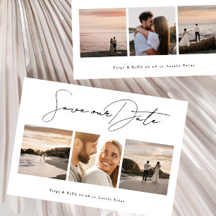 einfache, elegante Collage mit mehreren Fotos Save The Date