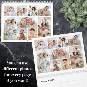 Einfache elegante Collage mit über 100 Fotos Kalender
