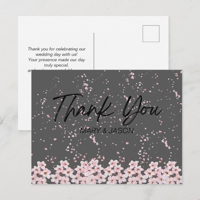Einfache elegante Dankeskarte Postkarte (Vorne/Hinten)