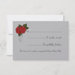 Einfache elegante Deko-Rose-Hochzeitkarte RSVP Karte