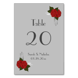 Einfache elegante Deko-Rose Hochzeitskarte Tischnummer