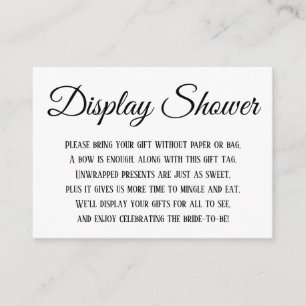 Einfache Elegante Display Brautparty Schwarz & Wei Begleitkarte