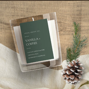 EINFACHE ELEGANTE DUSKY GREEN MINIMAL MODERNE KAND LEBENSMITTELETIKETT