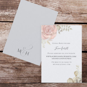 Einfache Elegante Dusty Rose Gold Foliage RSVP Karte