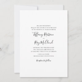 Einfache, elegante Einladung zur Hochzeit
