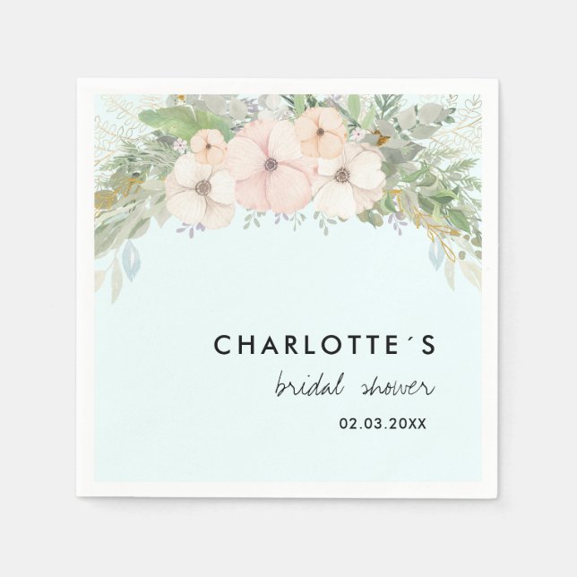 Einfache, elegante Eukalyptus, Blume Serviette (Vorderseite)