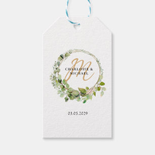 Einfache, elegante Eukalyptus-Hochzeit auf Monogra Geschenkanhänger