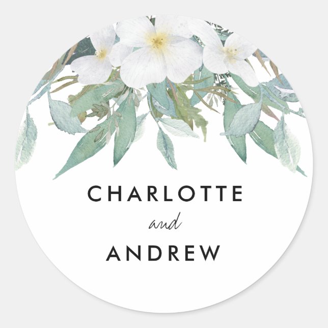 Einfache, elegante Eukalyptusmarken Runder Aufkleber (Vorderseite)