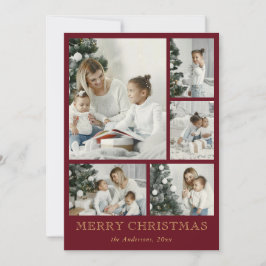 Einfache Elegante Familienfoto Collage Weihnachten