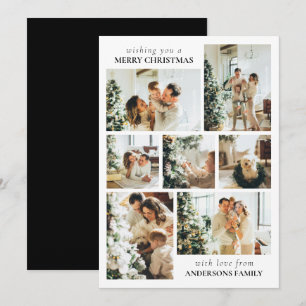 Einfache elegante Familienfoto-Collage-Weihnachtsk Feiertagskarte