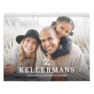 Einfache elegante Familienfotos Kalender