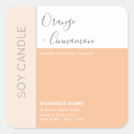 Einfache, elegante Farbblocktypografie, Sockelkerz Quadratischer Aufkleber