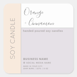 Einfache, elegante Farbblocktypografie, Sockelkerz Quadratischer Aufkleber