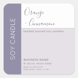 Einfache, elegante Farbblocktypografie, Sockelkerz Quadratischer Aufkleber
