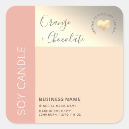 Einfache, elegante Farbblocktypografie, Sockelkerz Quadratischer Aufkleber