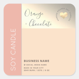 Einfache, elegante Farbblocktypografie, Sockelkerz Quadratischer Aufkleber