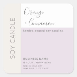 Einfache, elegante Farbblocktypografie, Sockelkerz Quadratischer Aufkleber