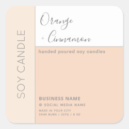 Einfache, elegante Farbblocktypografie, Sockelkerz Quadratischer Aufkleber