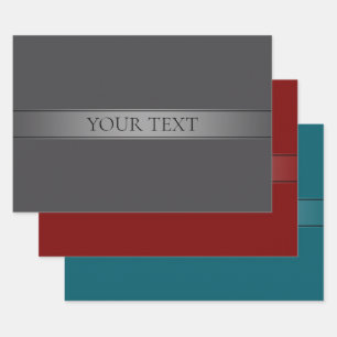 Einfache, elegante Farbe des Farbstreifens Geschenkpapier Set