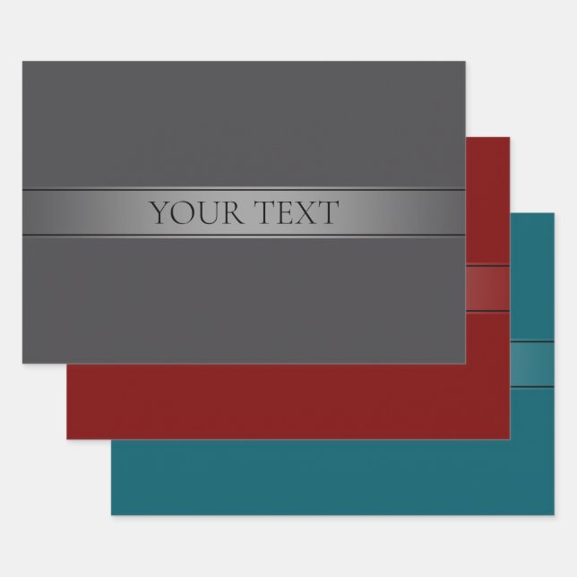 Einfache, elegante Farbe des Farbstreifens Geschenkpapier Set (Set)