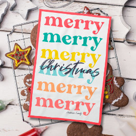 Einfache Elegante farbenfrohe rote frohe Weihnacht Geschirrtuch