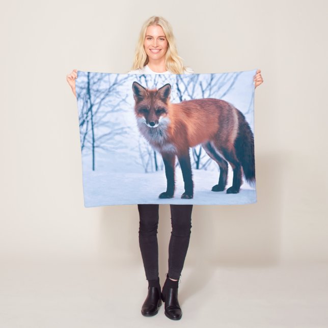 Einfache elegante Fleece-Decke roter Fox-Grafik-| Fleecedecke (Beispiel)