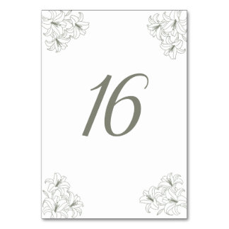 Einfache elegante Flora-Ecken Hochzeit Tischnummer