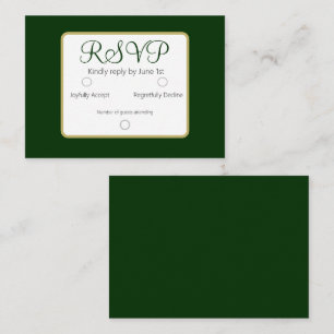 Einfache, elegante Forest Green UAWG Wedding Mitteilungskarte