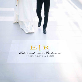 Einfache Elegante formale Gold Monogram Hochzeit Bodenaufkleber