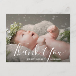 Einfache Elegante Foto Baby Dusche Vielen Dank Postkarte