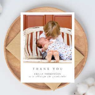 Einfache Elegante Foto Babydusche Postkarte