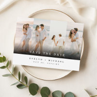 Einfache elegante Foto-Collage Hochzeit Termin mer