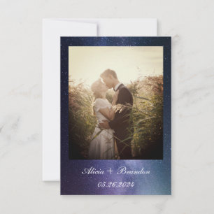 Einfache Elegante Foto Galaxy Celestial Text Hochz Save The Date