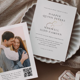 Einfache Elegante Foto Hochzeit Einladung