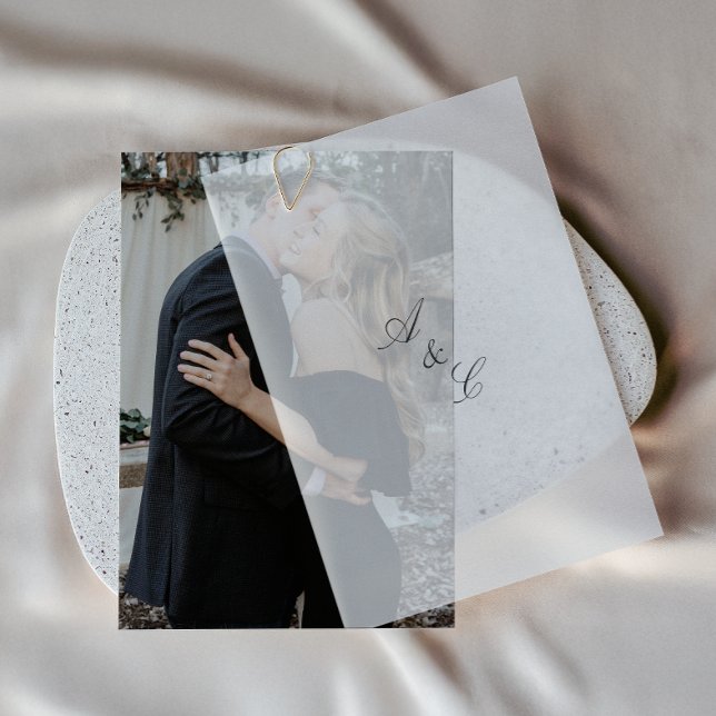 Einfache Elegante Foto Hochzeit Einladung (Von Creator hochgeladen)