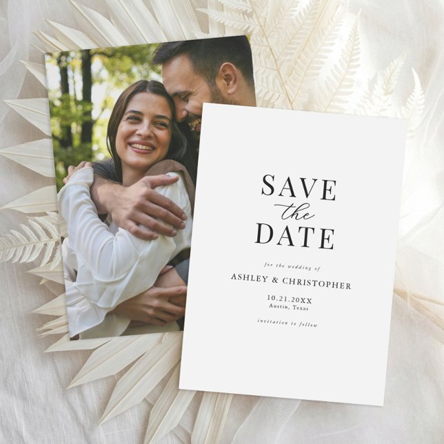 Einfache elegante Foto-Hochzeit - Save the Date (Von Creator hochgeladen)