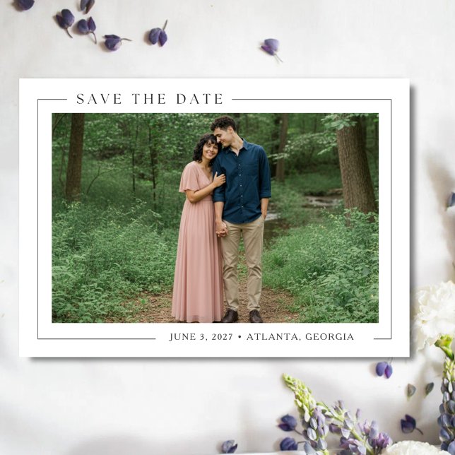 Einfache elegante Foto-Hochzeit Save The Date (Simple Elegant Photo Wedding Save The Date)