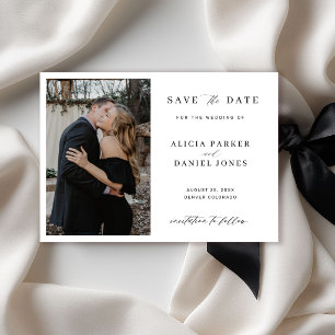 Einfache, elegante Foto-Hochzeit Save The Date
