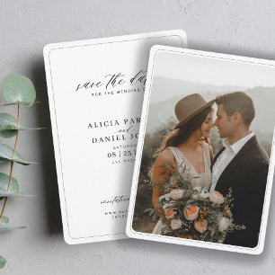 Einfache elegante Foto-Hochzeit Save The Date