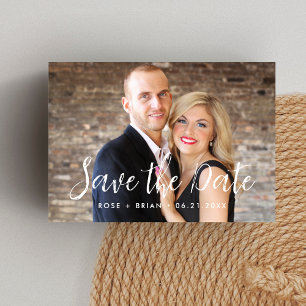 Einfache elegante Foto-Hochzeit Save-the-Date-Einl Dankeskarte
