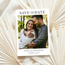 Einfache elegante Foto-Hochzeit - Save-the-Date-Ka