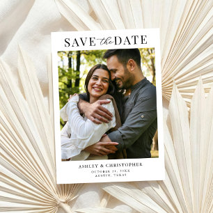 Einfache elegante Foto-Hochzeit - Save-the-Date-Ka Save The Date